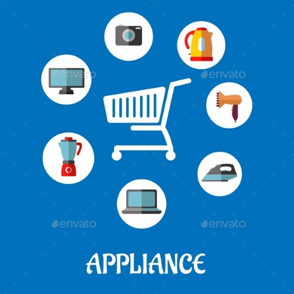 GraphicRiver Flat Household Appliances Icons 9493449 GraphicRiver Flat Household Appliances Icons 9493449