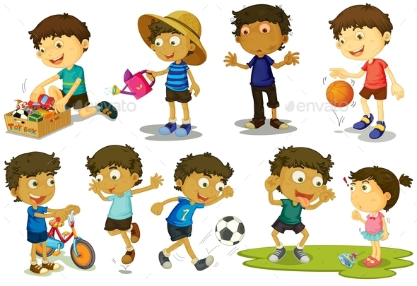 GraphicRiver Kids Playing Various Activiies 9493699 GraphicRiver Kids Playing Various Activiies 9493699