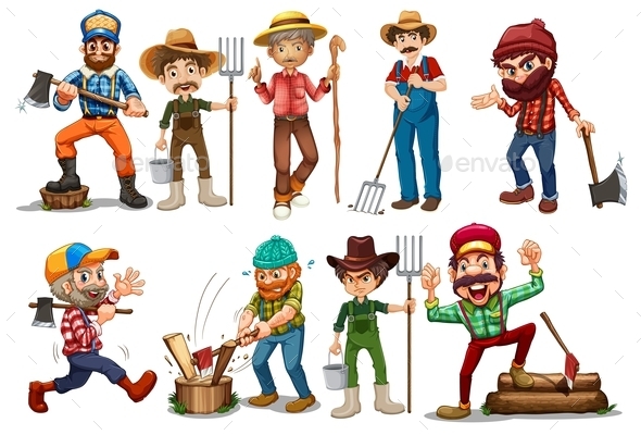 GraphicRiver Farmers and Lumberjacks 9493850 GraphicRiver Farmers and Lumberjacks 9493850