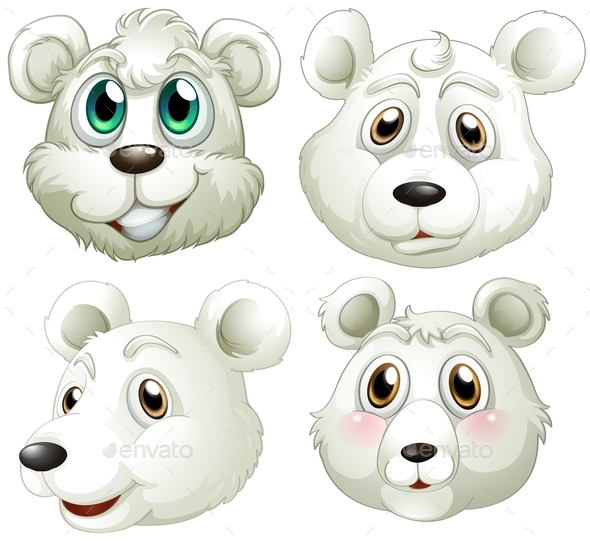 GraphicRiver Heads of Polar Bears 9493852 GraphicRiver Heads of Polar Bears 9493852