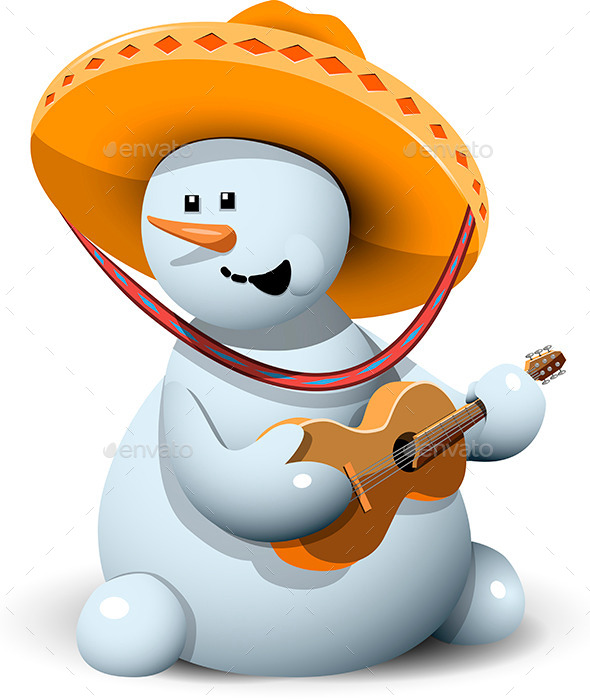 GraphicRiver Snowman in a Sombrero 9495399 GraphicRiver Snowman in a Sombrero 9495399