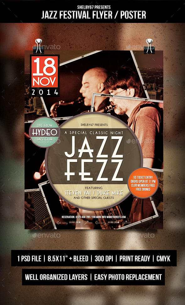 GraphicRiver Jazz Festival Flyer Poster 9495480 GraphicRiver Jazz Festival Flyer Poster 9495480