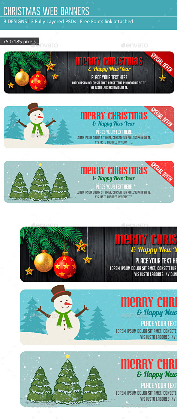 GraphicRiver Christmas Web Banners 9496497 GraphicRiver Christmas Web Banners 9496497
