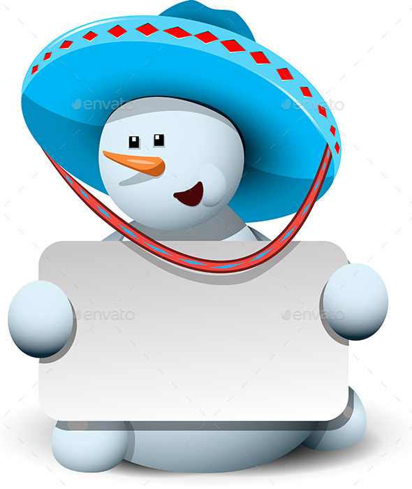 GraphicRiver Snowman in a Sombrero 9496666 GraphicRiver Snowman in a Sombrero 9496666