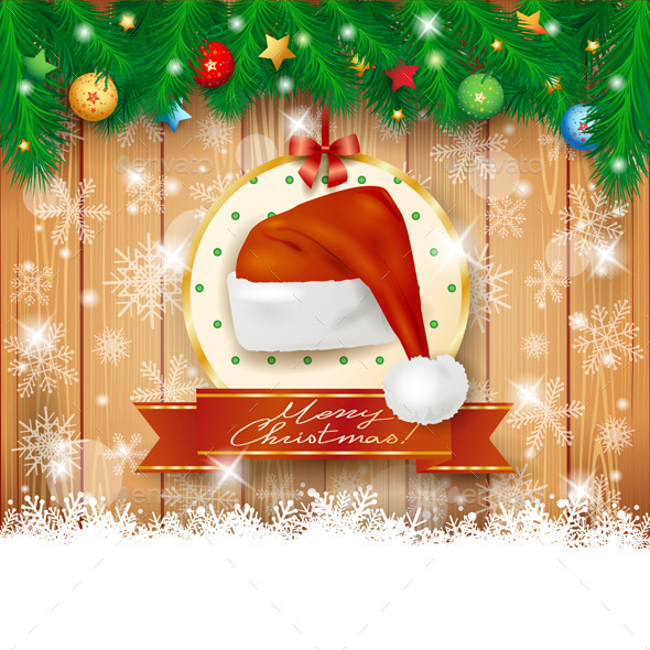 GraphicRiver Christmas Background with Fir Hat and Copy Space 9497267 GraphicRiver Christmas Background with Fir Hat and Copy Space 9497267