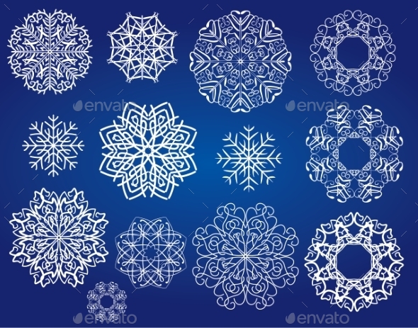 GraphicRiver Snowflakes Set 9497300 GraphicRiver Snowflakes Set 9497300