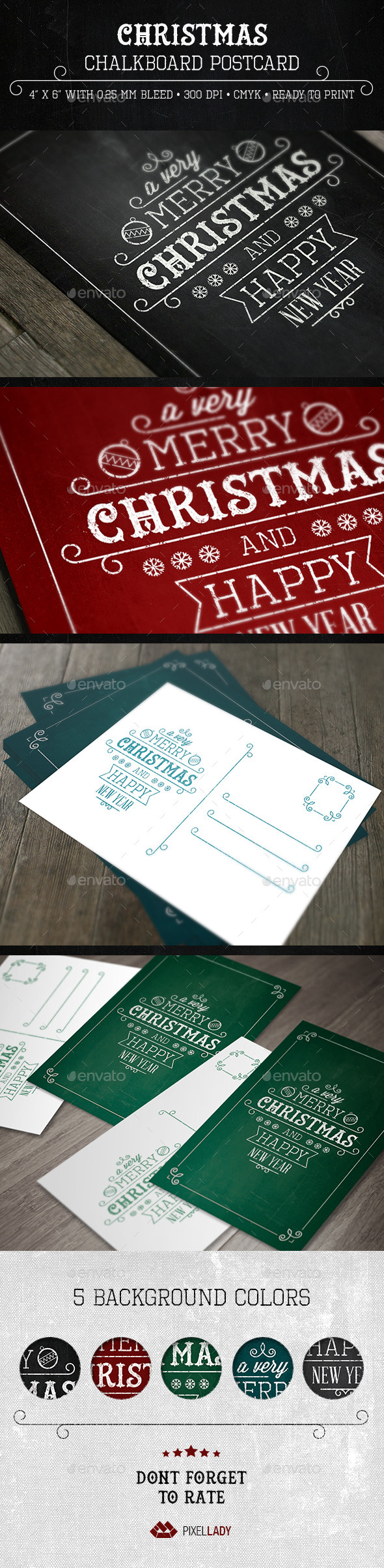 GraphicRiver Christmas Chalkboard Postcard 9498822 GraphicRiver Christmas Chalkboard Postcard 9498822