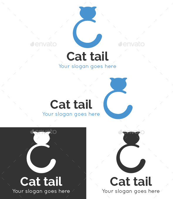 Cat Tail Logo Template