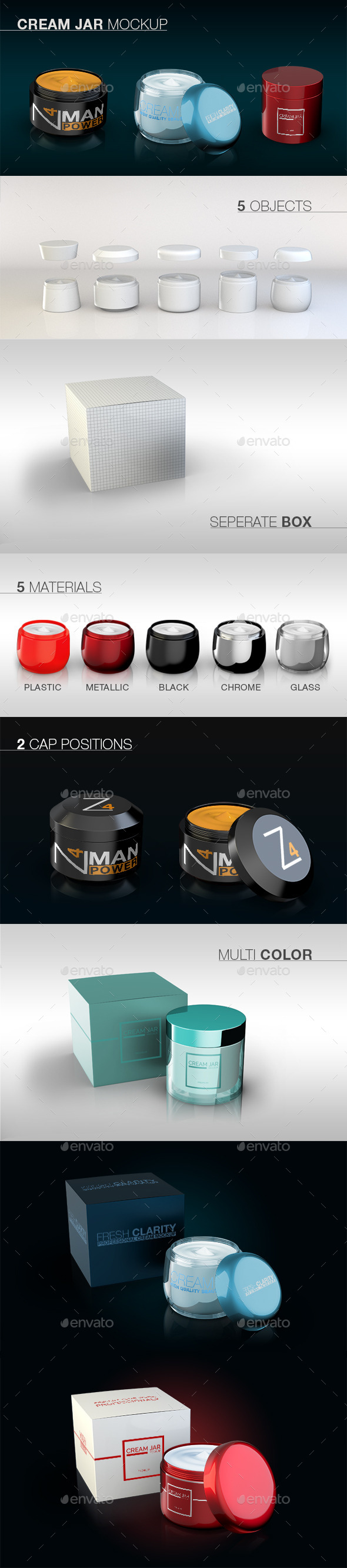 GraphicRiver Cream Jar Packaging Mockup 9502671 GraphicRiver Cream Jar Packaging Mockup 9502671