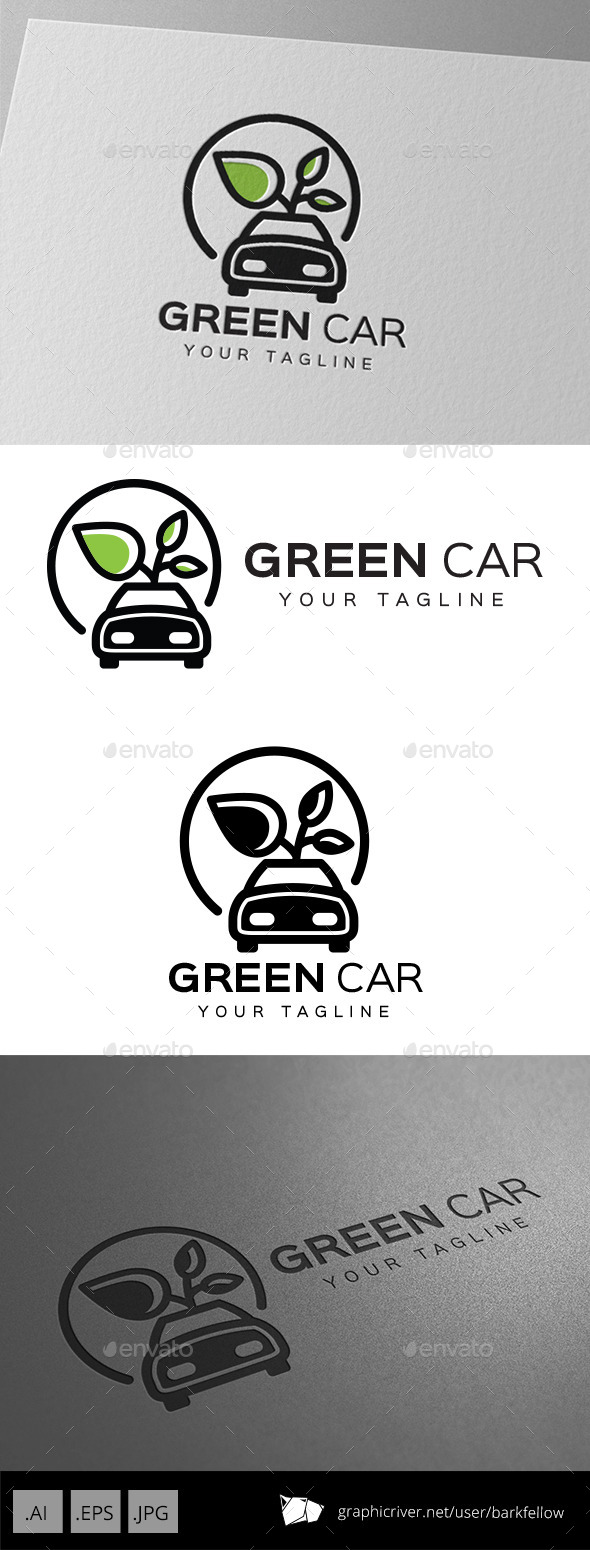 Green Eco Car Logo