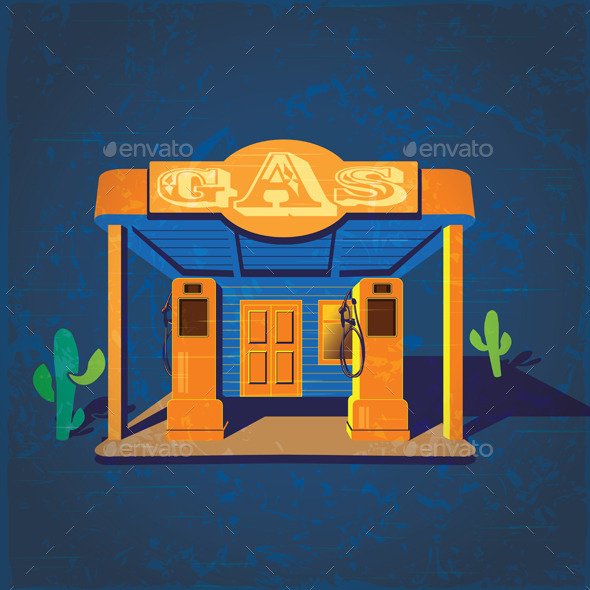 GraphicRiver Old Gas Stations 9503015 GraphicRiver Old Gas Stations 9503015