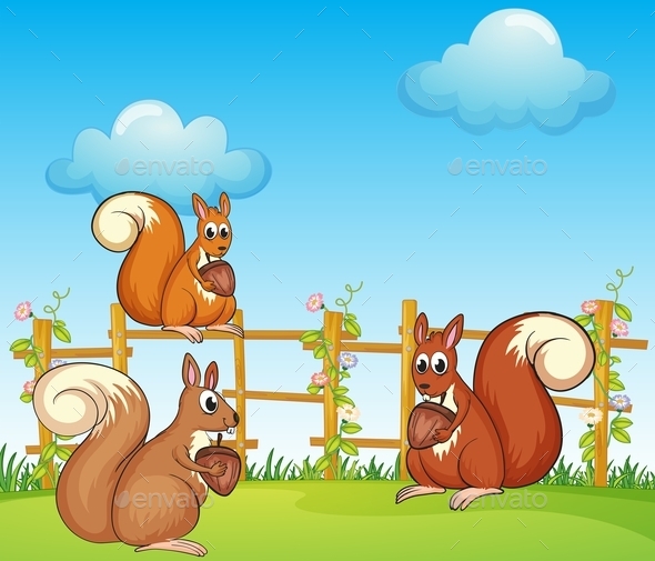GraphicRiver Squirrels at the Garden 9503041 GraphicRiver Squirrels at the Garden 9503041