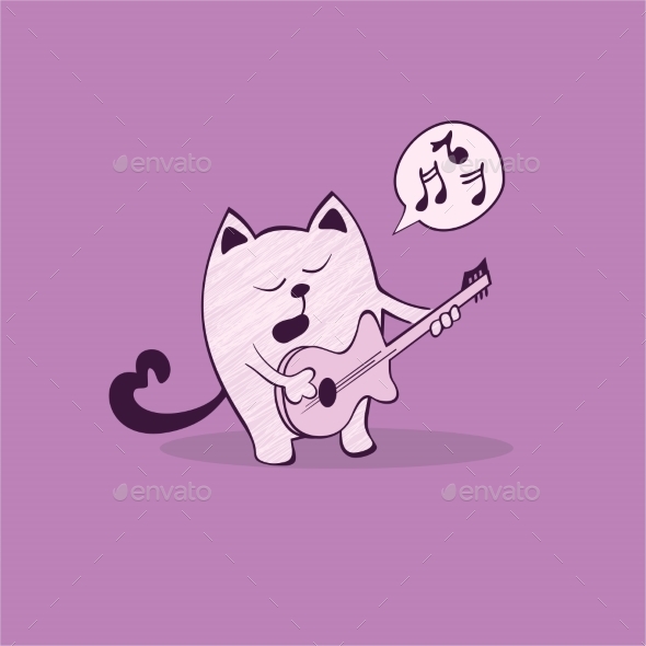 GraphicRiver Cat and Guitar 9503689 GraphicRiver Cat and Guitar 9503689