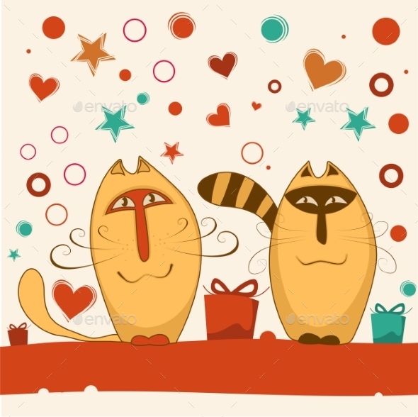 GraphicRiver Valentine Day Cats 9503783 GraphicRiver Valentine Day Cats 9503783