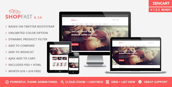 Shopfast Responsive Zencart Template Shopfast Responsive Zencart Template