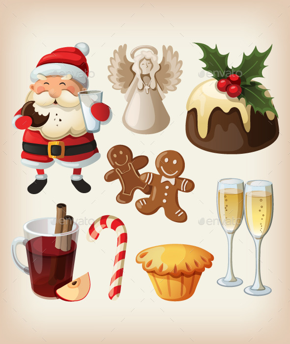 GraphicRiver Set of Christmas Festive Food 9503918 GraphicRiver Set of Christmas Festive Food 9503918