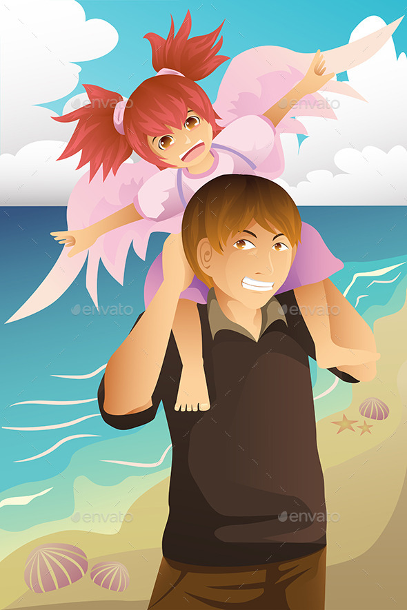 GraphicRiver Girl playing with her Dad 9504354 GraphicRiver Girl playing with her Dad 9504354