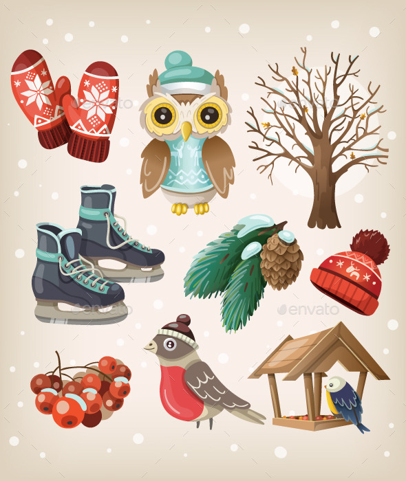 GraphicRiver Set of Winter Items and Elements 9507852 GraphicRiver Set of Winter Items and Elements 9507852