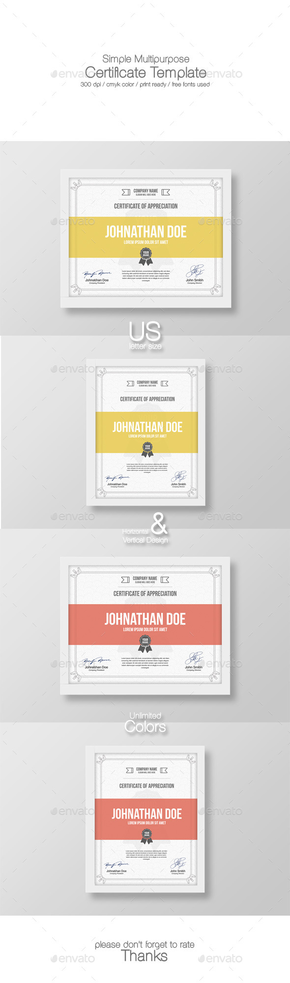 GraphicRiver Simple Multipurpose Certificate Template 9508918 GraphicRiver Simple Multipurpose Certificate Template 9508918