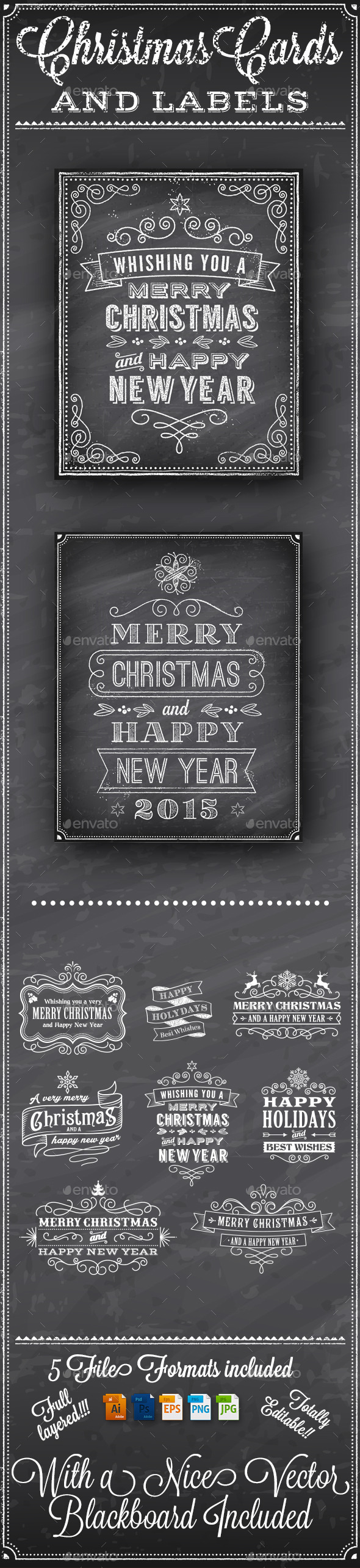 GraphicRiver Christmas Vector Chalkboard Labels 9509775 GraphicRiver Christmas Vector Chalkboard Labels 9509775