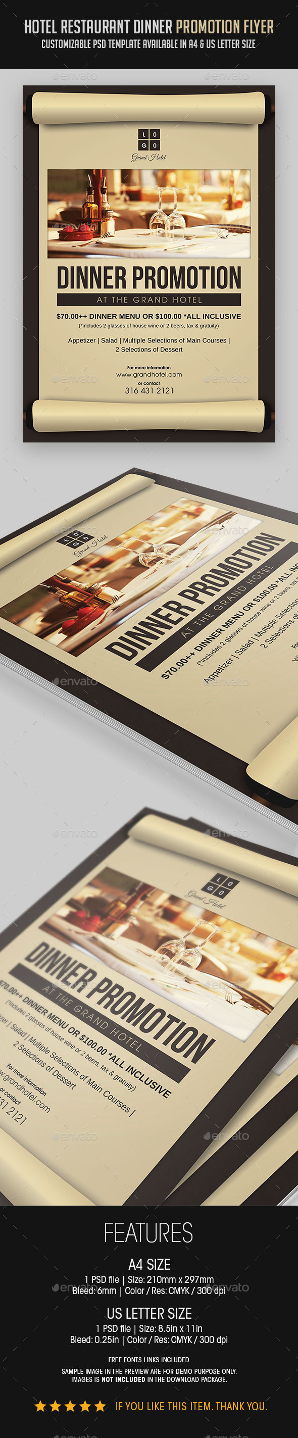 GraphicRiver Hotel Restaurant Dinner Promotion Flyer 9510496 GraphicRiver Hotel Restaurant Dinner Promotion Flyer 9510496