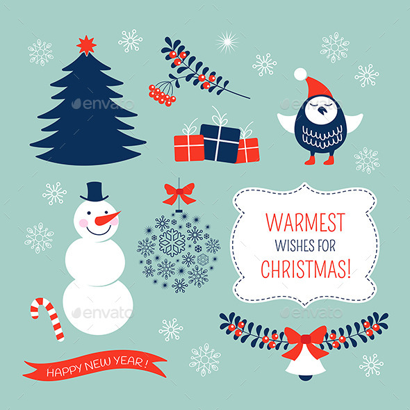 GraphicRiver Christmas Graphic Elements Set 9510515 GraphicRiver Christmas Graphic Elements Set 9510515