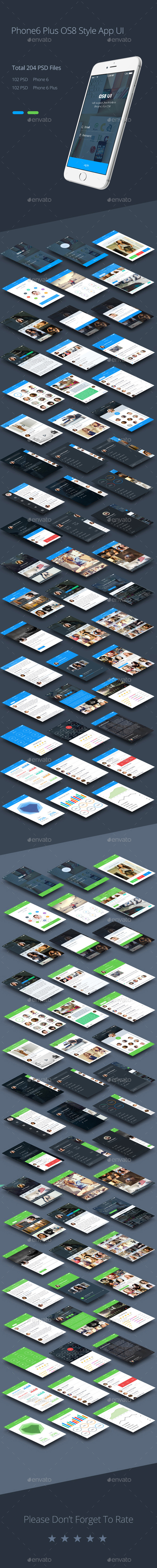 GraphicRiver Phone 6 Plus OS 8 Style App UI Templates 9450995 GraphicRiver Phone 6 Plus OS 8 Style App UI Templates 9450995
