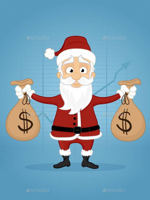 GraphicRiver Santa With Money Bags 9511813 GraphicRiver Santa With Money Bags 9511813