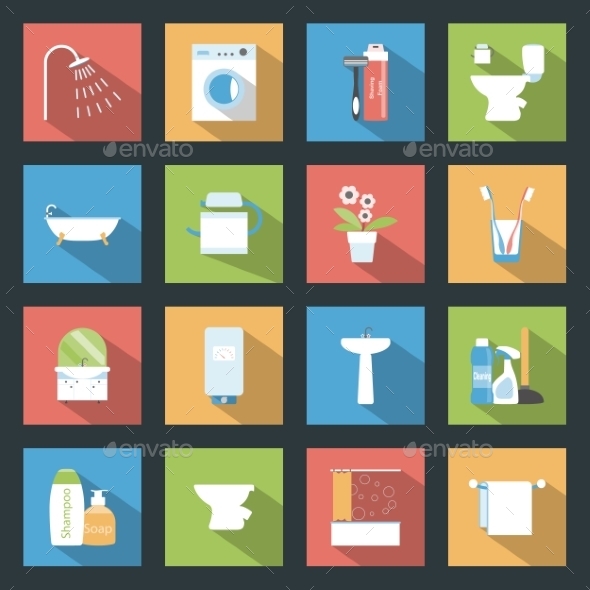 GraphicRiver Bathroom Icons 9512286 GraphicRiver Bathroom Icons 9512286