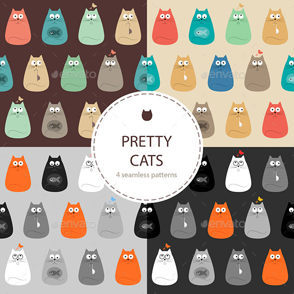GraphicRiver Cats Set of Seamless Patterns 9513061 GraphicRiver Cats Set of Seamless Patterns 9513061