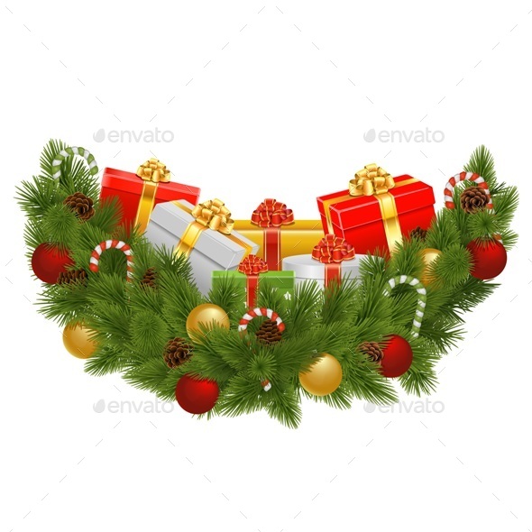 GraphicRiver Vector Christmas Decoration with Gifts 9513066 GraphicRiver Vector Christmas Decoration with Gifts 9513066