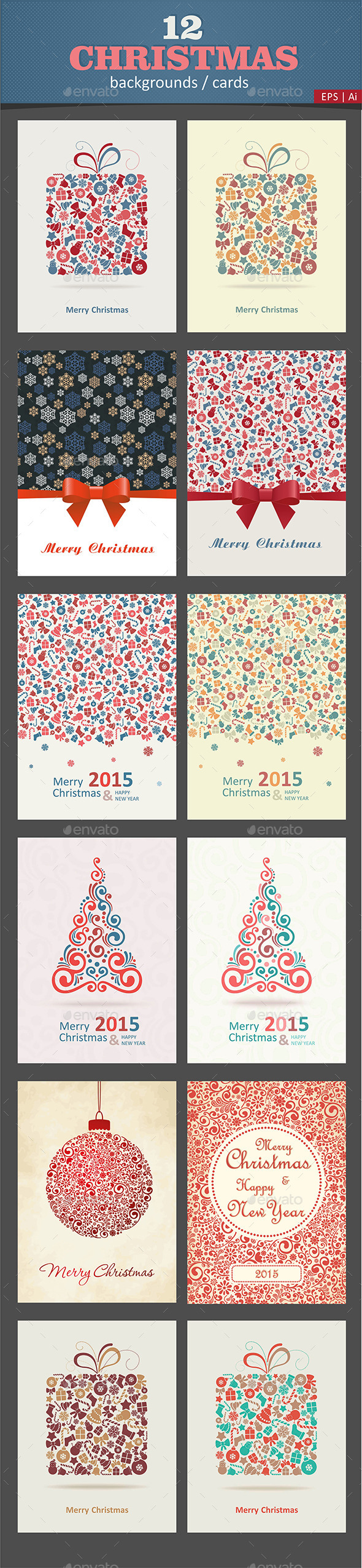 GraphicRiver 12 Christmas Cards Backgrounds Vector 9513161 GraphicRiver 12 Christmas Cards Backgrounds Vector 9513161