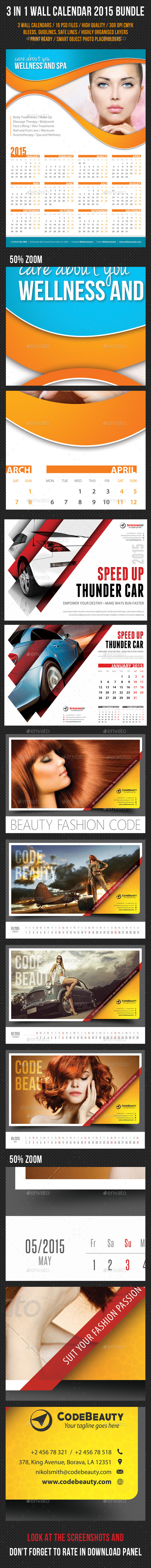 GraphicRiver 3 in 1 Wall Calendar 2015 Bundle V04 9513966 GraphicRiver 3 in 1 Wall Calendar 2015 Bundle V04 9513966