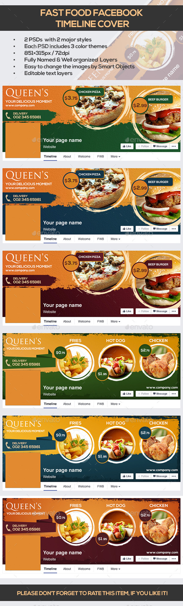 FastFood Facebook Timeline Cover Template FastFood Facebook Timeline Cover Template
