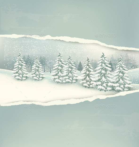 GraphicRiver Christmas Winter Landscape Background 9514387 GraphicRiver Christmas Winter Landscape Background 9514387