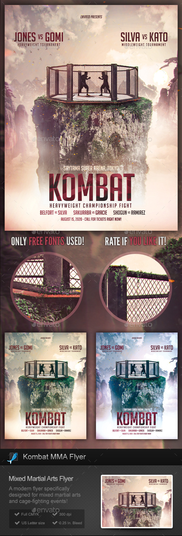 GraphicRiver Kombat MMA Cage Fighting Flyer Template 9514534 GraphicRiver Kombat MMA Cage Fighting Flyer Template 9514534