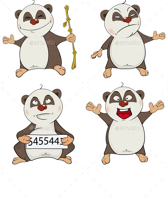 Set of Panda Bear Cubs (Animals)
