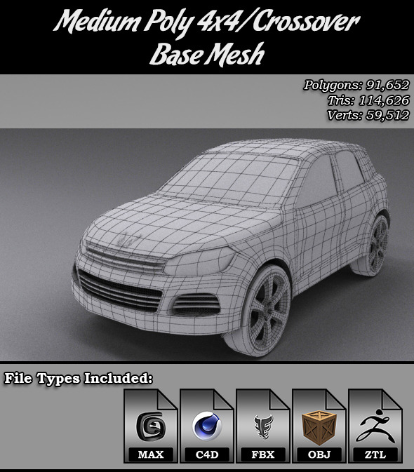 3DOcean Medium Poly 4x4 Crossover Base Mesh 9515227 3DOcean Medium Poly 4x4 Crossover Base Mesh 9515227