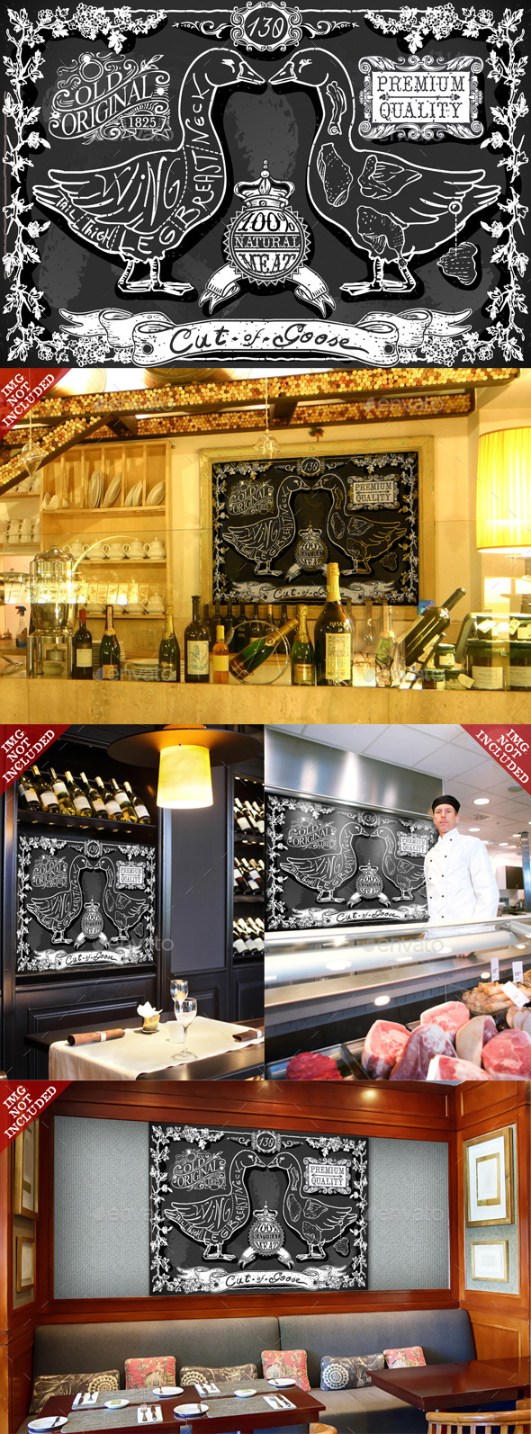 GraphicRiver Vintage Blackboard of English Cut of Goose 9516824 GraphicRiver Vintage Blackboard of English Cut of Goose 9516824