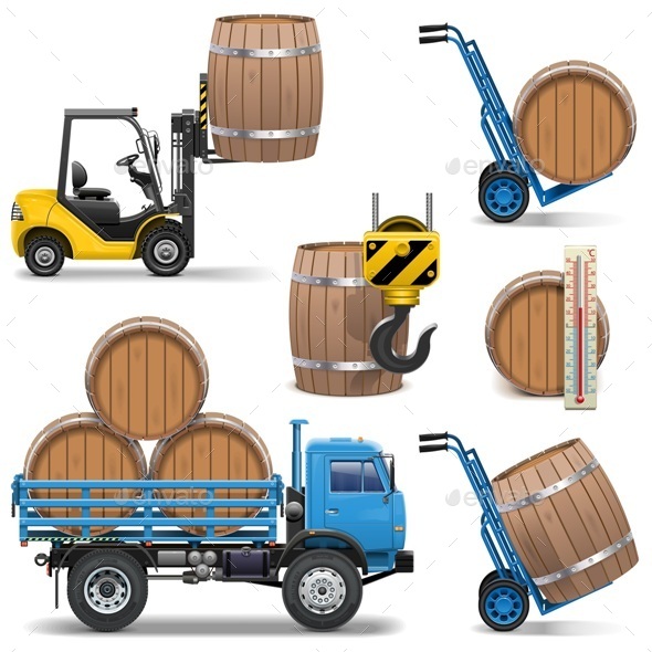 GraphicRiver Vector Barrels Shipping Icons 9517292 GraphicRiver Vector Barrels Shipping Icons 9517292
