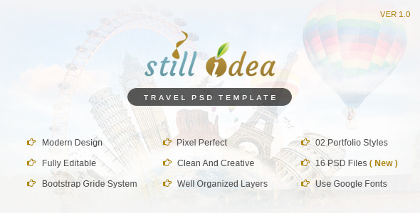 Stillidea - Travel, Clean PSD Template