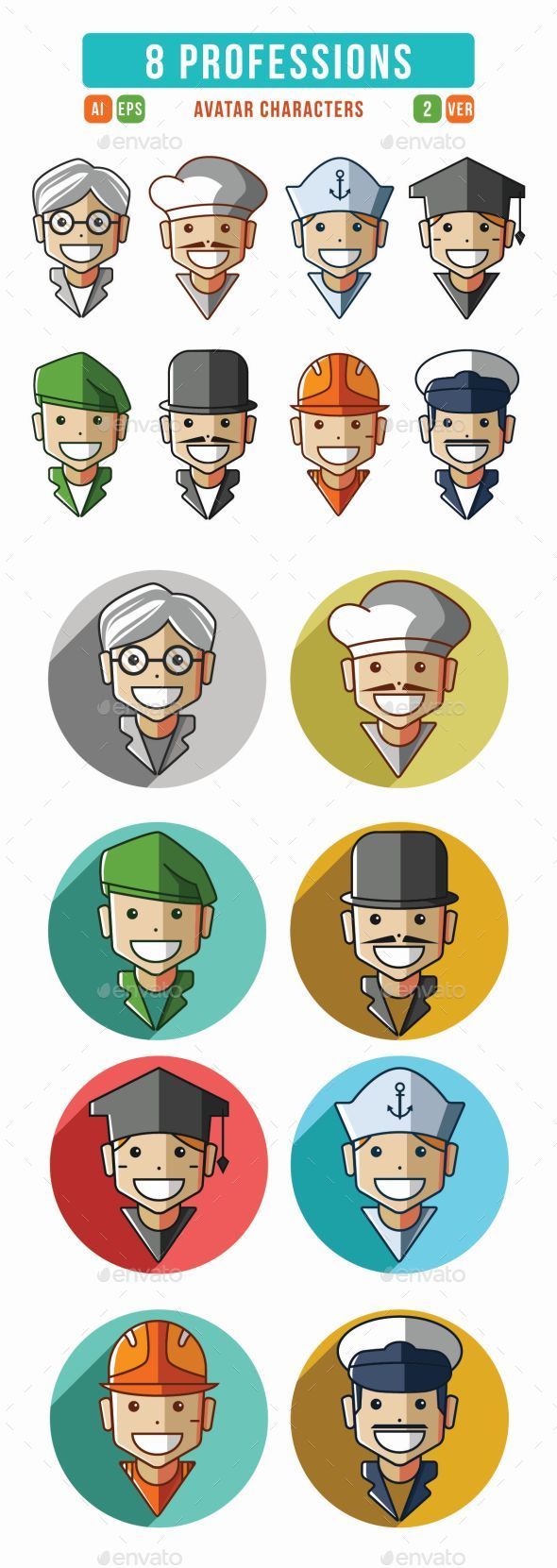GraphicRiver Profession Characters Icons Set 9519223 GraphicRiver Profession Characters Icons Set 9519223