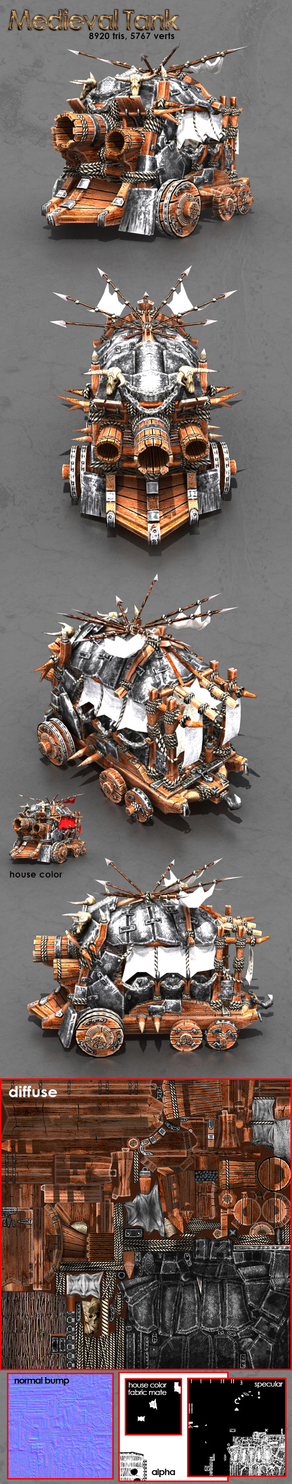 3DOcean Medieval Tank 9519835 3DOcean Medieval Tank 9519835