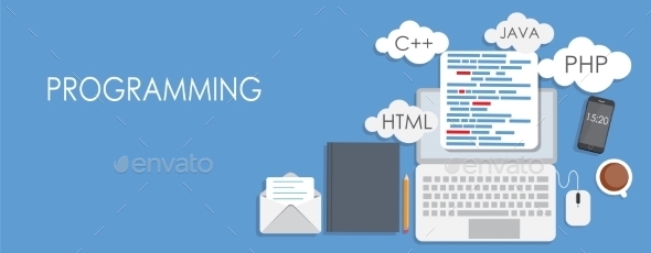 GraphicRiver Programming Coding Flat Concept 9520747 GraphicRiver Programming Coding Flat Concept 9520747