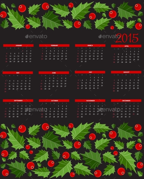 GraphicRiver New Year 2015 Calendar Vector Illustration 9520932 GraphicRiver New Year 2015 Calendar Vector Illustration 9520932