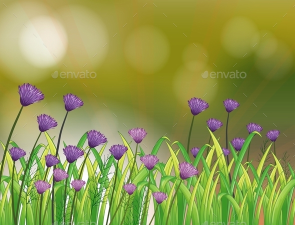 GraphicRiver Stationery with a Garden of Violet Flowers 9521069 GraphicRiver Stationery with a Garden of Violet Flowers 9521069