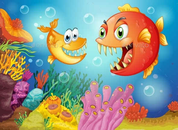 GraphicRiver Two Fishes under the Sea 9521278 GraphicRiver Two Fishes under the Sea 9521278