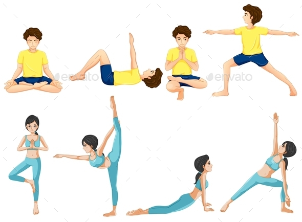 GraphicRiver Different Yoga Poses 9521320 GraphicRiver Different Yoga Poses 9521320
