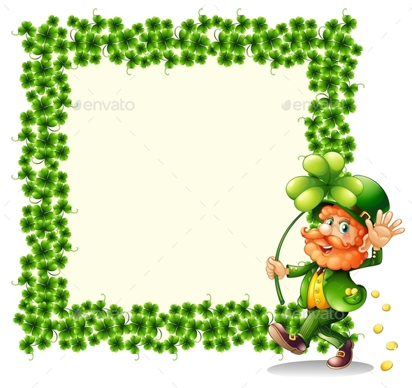 GraphicRiver Man holding a Clover Leaf beside a Frame 9521351 GraphicRiver Man holding a Clover Leaf beside a Frame 9521351