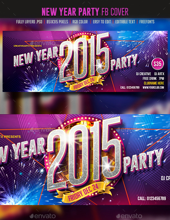 New Year Party FB cover (Facebook Timeline Covers)